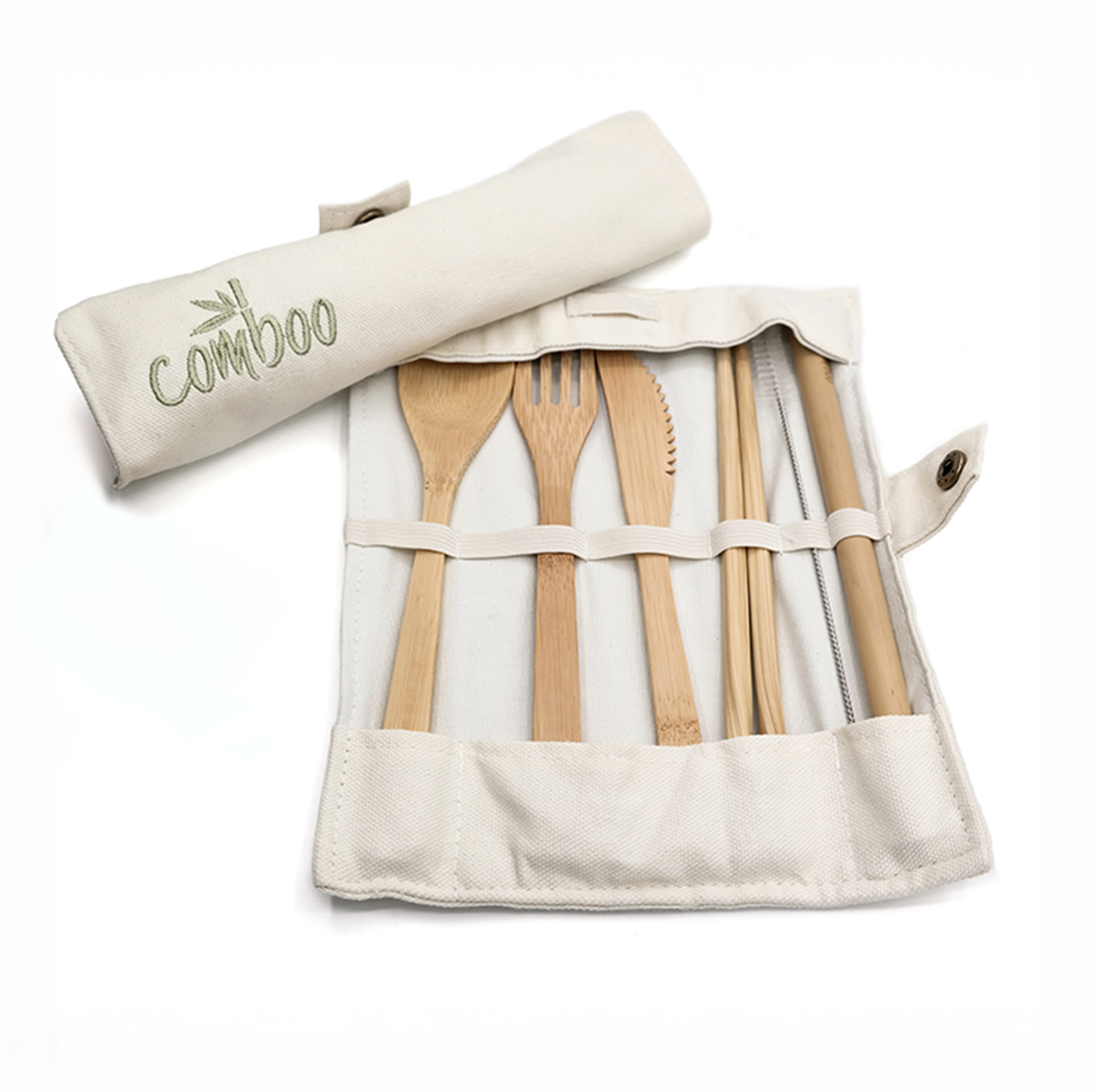 Bambusbesteck mit Tasche – Nachhaltig & praktisch – Comboo